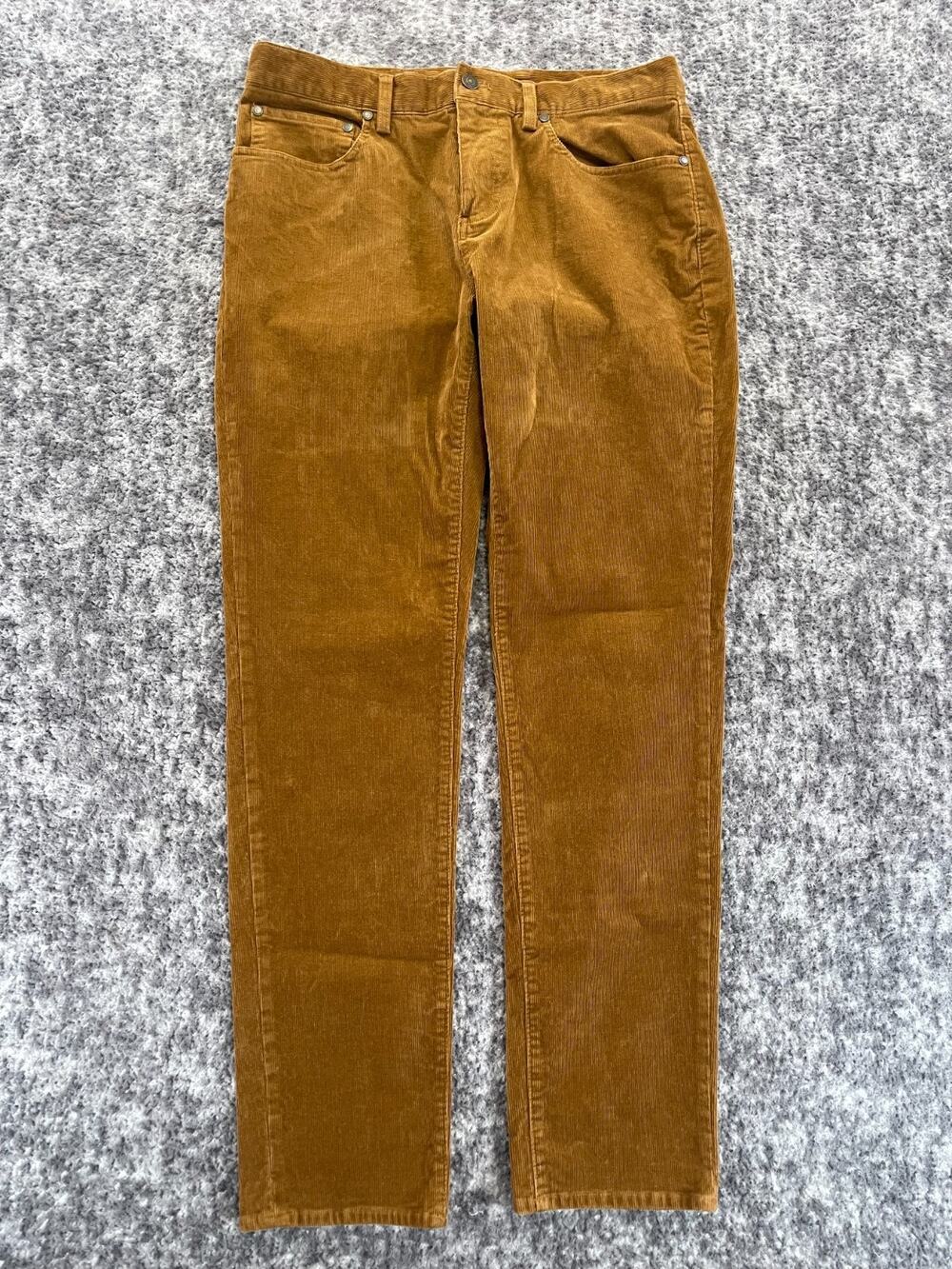 Brooks Brothers Hudson Corduroy Pants 33x32 Gold Mustard Flat Front Cotton